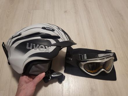 Lyžiarska prilba + okuliare,detská - pre školáka, uvex,s