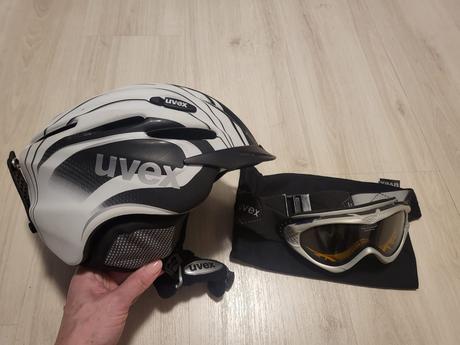 Lyžiarska prilba + okuliare,detská - pre školáka, uvex,s