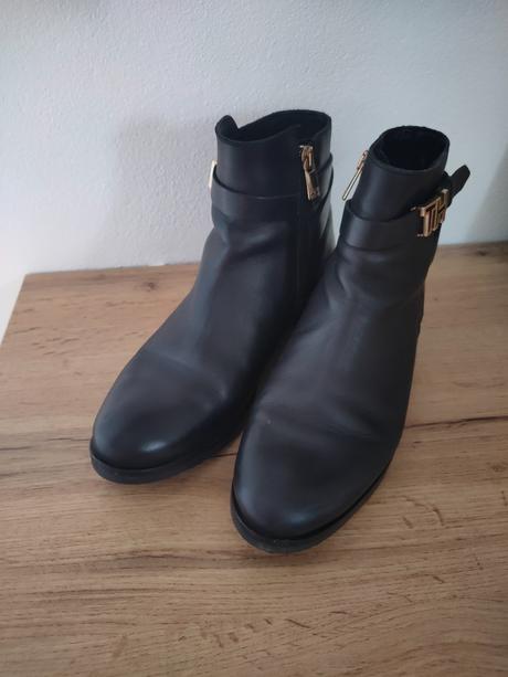 Kožené čižmičky kotnicky tommy hilfiger, veľ. 38, tommy hilfiger,38