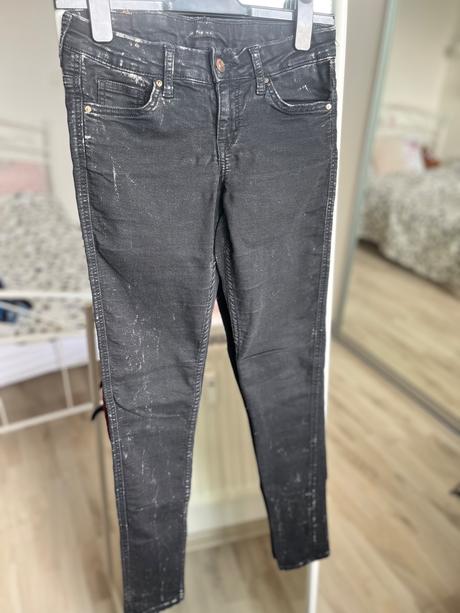 H&m čierne elastické rifle jeans džinsy damske, h&m,s