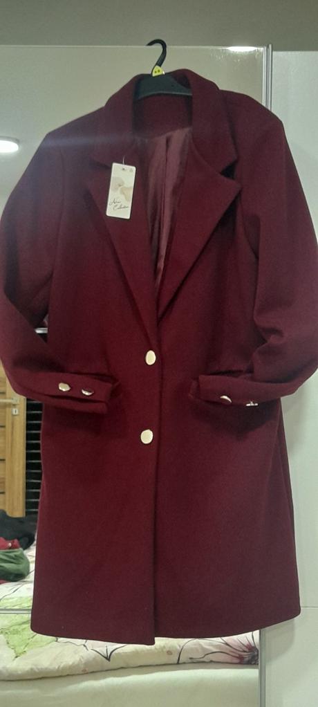 Dámsky kabátik nový bordo farba uni, 