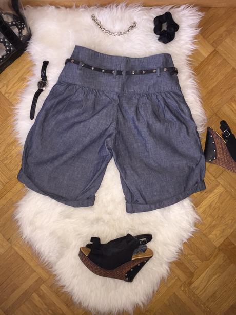 Puntkove riflove perfektne sortky, xs