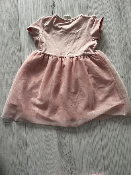 Trblietave pudrovo ružové šaty, h&m,74