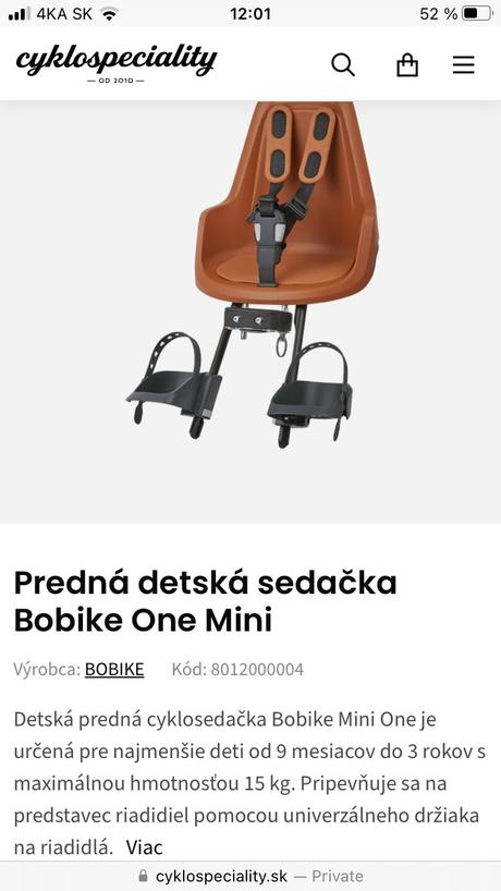 Bobike cyklosedacka, one mini, 