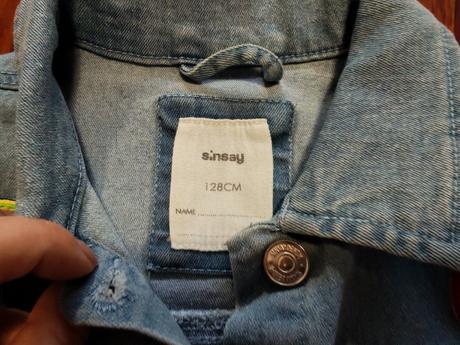 Riflová bunda s ovocím, sinsay,128