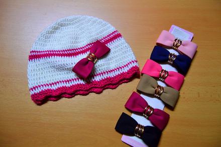 Háčkovaná čiapočka s mašličkou, 50 - 158