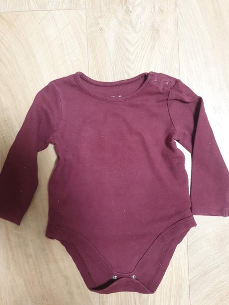 Bordove+bodkovane body +2x suknicky, h&m,80