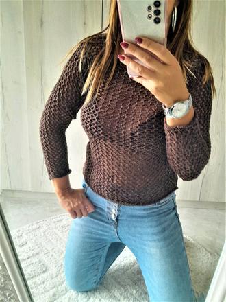 Hnedý svetrík-s/m, s