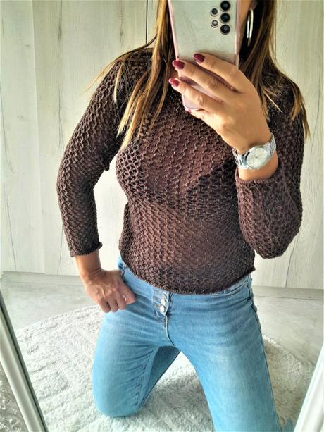 Hnedý svetrík-s/m, s