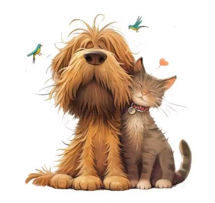 Nažehľovačka psík, mačka a vtáčik 14x14,5cm (nz464, 