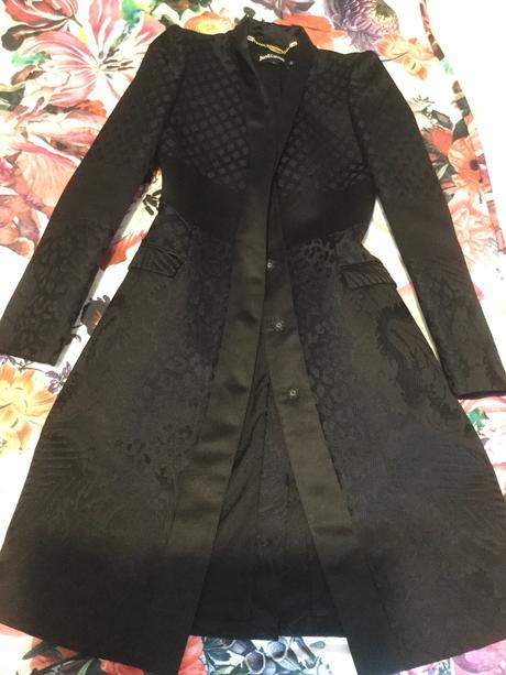 Just cavalli čierny kabat it42+ parfem zadarmo, m