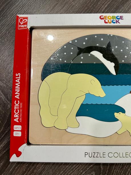 Hape nove viacvrstvove puzzle zvierata arktídy,