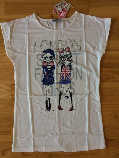 Dievčenské tričko s kamienkami "london"., 122 / 128 / 134