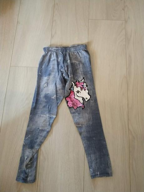 Legínky imitácia džínsoviny, 128, 128