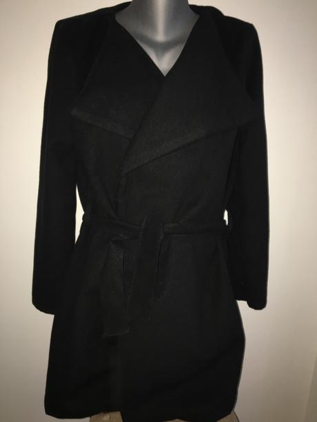Dámsky čierny kabát, l