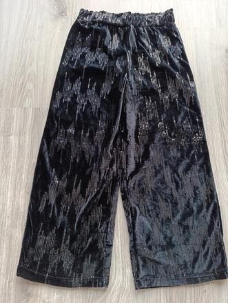 Dievčenské čierne široké nohavice, sinsay,134