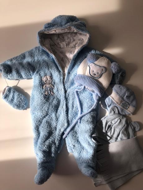 Kombinéza overal rukavice čiapka šál, 86