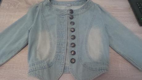 Riflová bundička s trištvrťovým rukávom, s