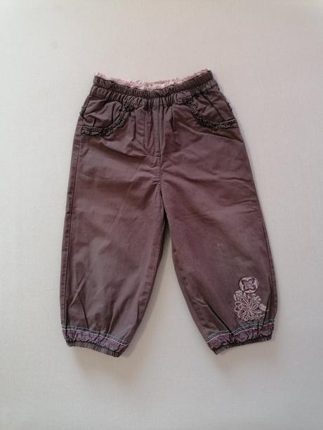 Podšite nohavice hnede s kvetmi, 92