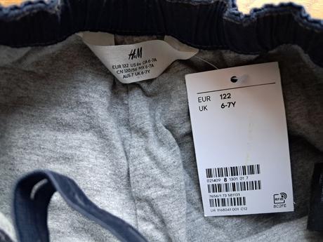Podšité keprové nohavice h&m 6-7 rokov, h&m,122