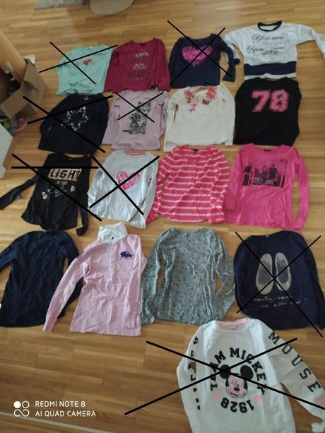 Dievčenské málo nosené tričká v.146/152, 3,-/ks, primark,146