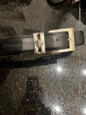 Kožený opasok s medúzou dĺžka 120, versace