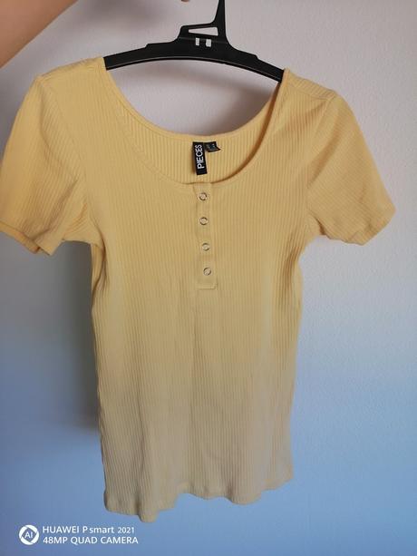 Vrubkovane elastické tričko krátky rukáv, s