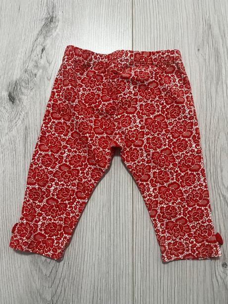 Trojštvrťové červene leginy s mašličkami, primigi,68