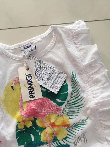 Volánové tričko a šortky, primigi,104