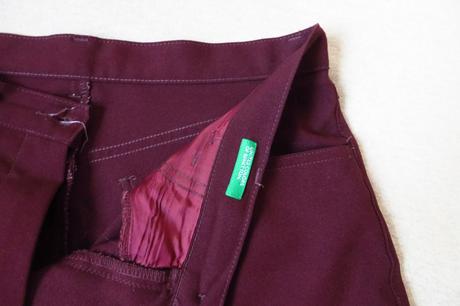 Bordové letné nohavice - veľ. 38 - zn. benetton, benetton,38