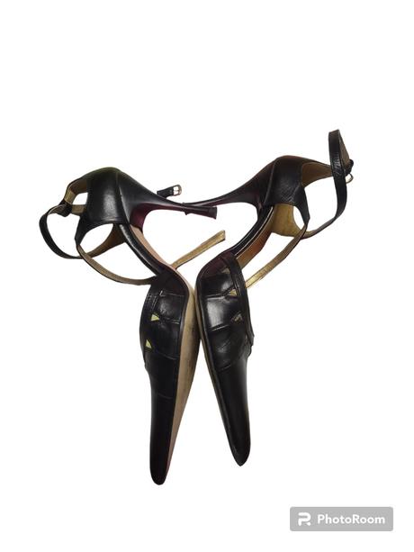 Dámske kožené sandálkové lodičky, 35