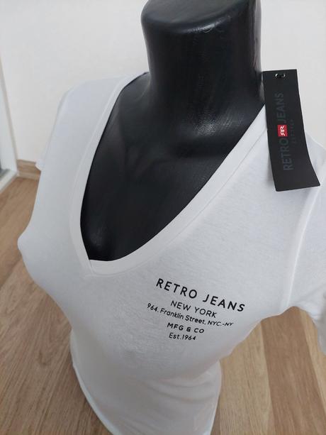 Retro jeans tričko, xs