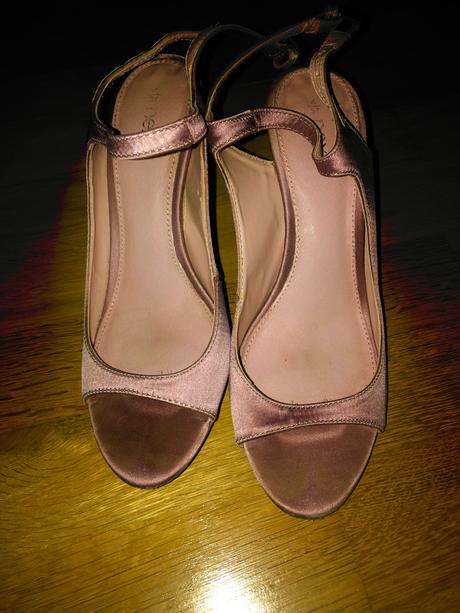 Saténové sandále/lodičky 1x obuté, next,37