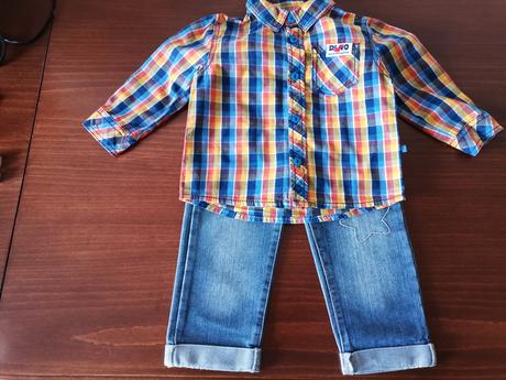 2 ks rifle, košeľa a tričko veľ.86, 86–98