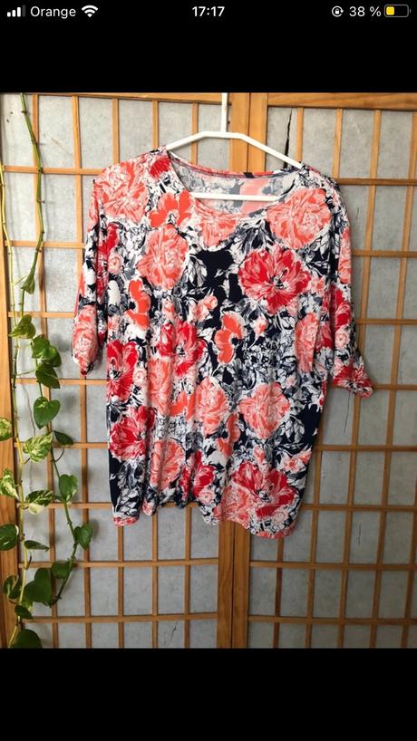 Oranžová blúzka/ letná blúzka kvetinová, f&f,xxxl