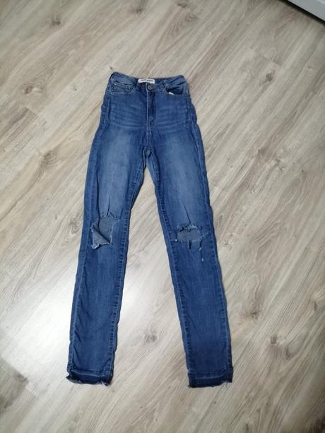 Rifle vysoký pas, roztrhané, tally weijl,36