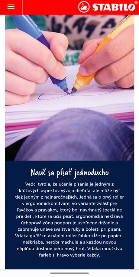 Stabilo easy original + 3 naplne pre lavakov,