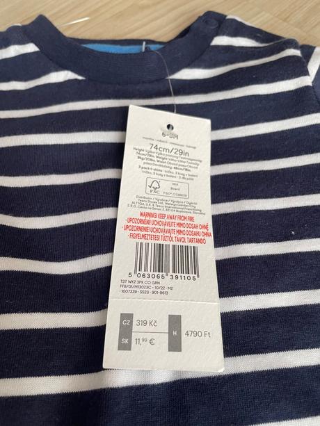 Tričko s dlhým rukávom, nové, f&f,68