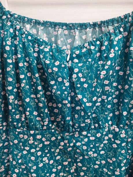 Krásne petrolejové kvetované šaty shein 1xl, xxxl