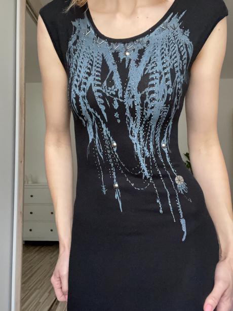 Mini úpletové šaty, s