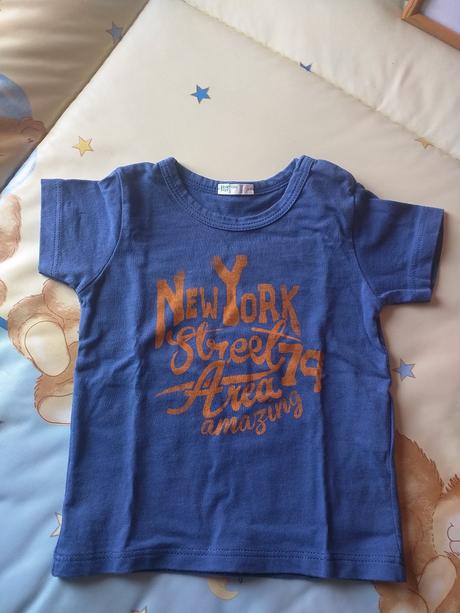 Letne tricka 6-9m benetton, trussardi + 2 ks rifle, 68–80