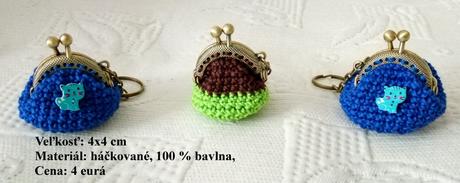 Háčkovaný prívesok mini peňaženka, 