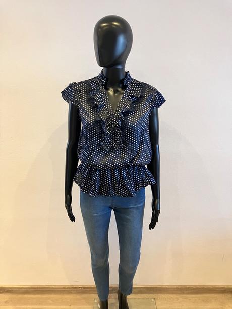 Dámska bodkovaná blúzka s volánom (m), m