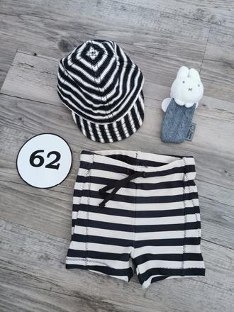 Pásikavé plavky a čiapka h&m, h&m,62