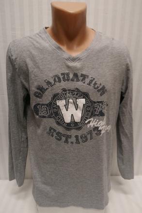 Pánske sivé tričko s potlačou, livergy, m