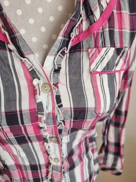 Ružovo-sivo-biela romantická košeľa tom tailor s, tom tailor,s