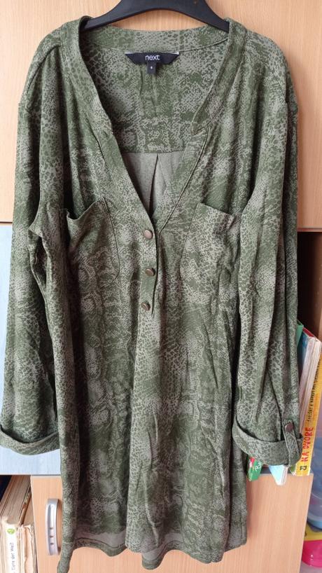 Zelená tunika next, č. 36, hadí vzor, top stav, next,36