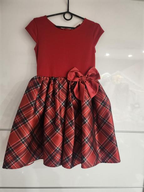 Vianočné/kárované šaty, h&m,122
