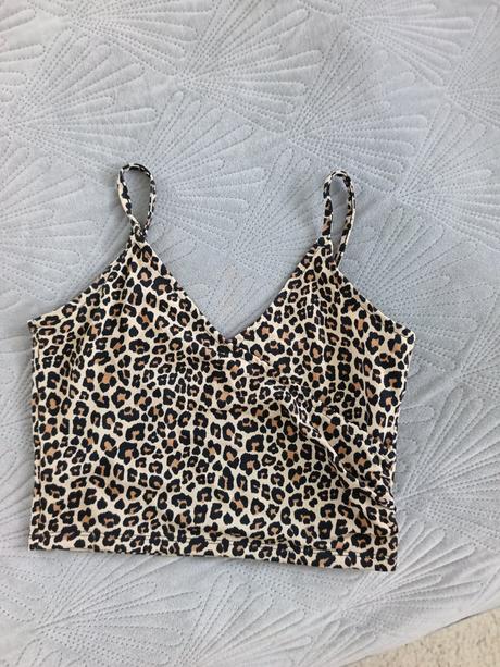 Leopardí top na ramienka, xs
