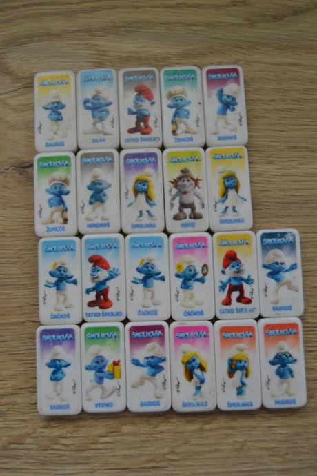 Domino kocky šmolkovia 24ks,